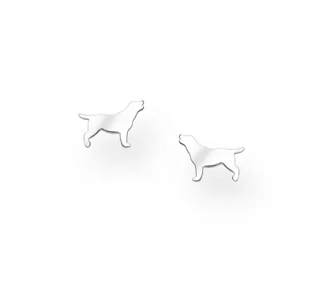 Ag Sterling - Sterling Silver Barking Dog Stud Earrings