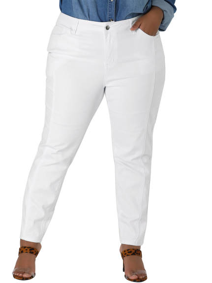 Agnes Orinda - Jean skinny délavé extensible taille moyenne