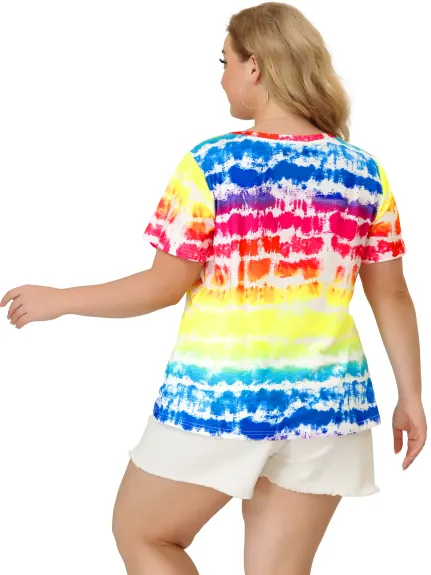 Agnes Orinda - Multi Color Tie Dye Casual T-Shirt