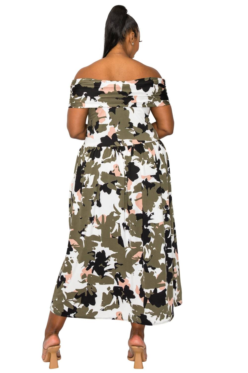 Plus size off best sale the shoulder maxi dress