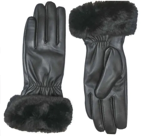 CR Ladies - Leather Glove with Faux Fur Cuff