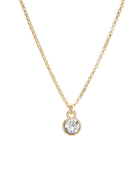 Goldtone crystal Solitaire Pendant Necklace made with Quality Austrian Crystals - MICALLA
