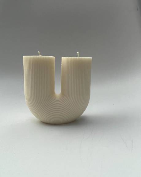 The U Ribbed Candle| Decorative Soy Wax Candle | AARAM LUX