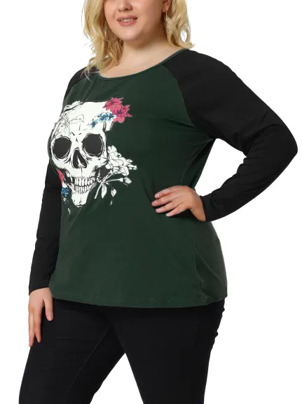 Agnes Orinda - T-shirts basiques amples à tête de mort florale