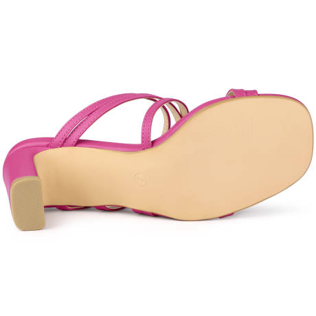 Allegra K- Strappy Block Heels Slide Heel Sandals