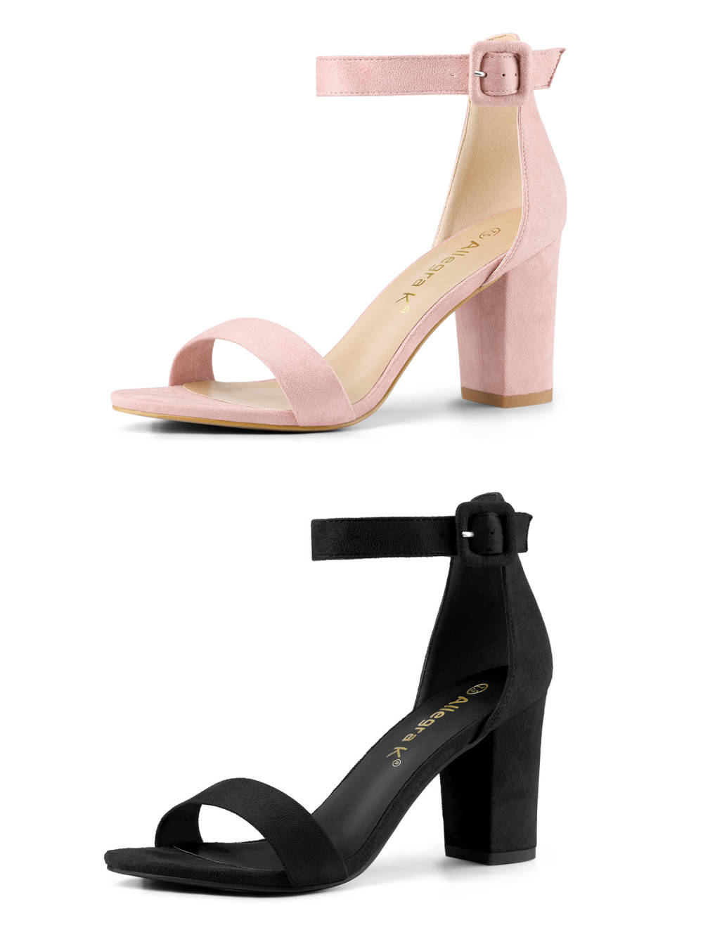 Allegra K Chunky High Heel Ankle Strap Sandals 2 Pack Penningtons