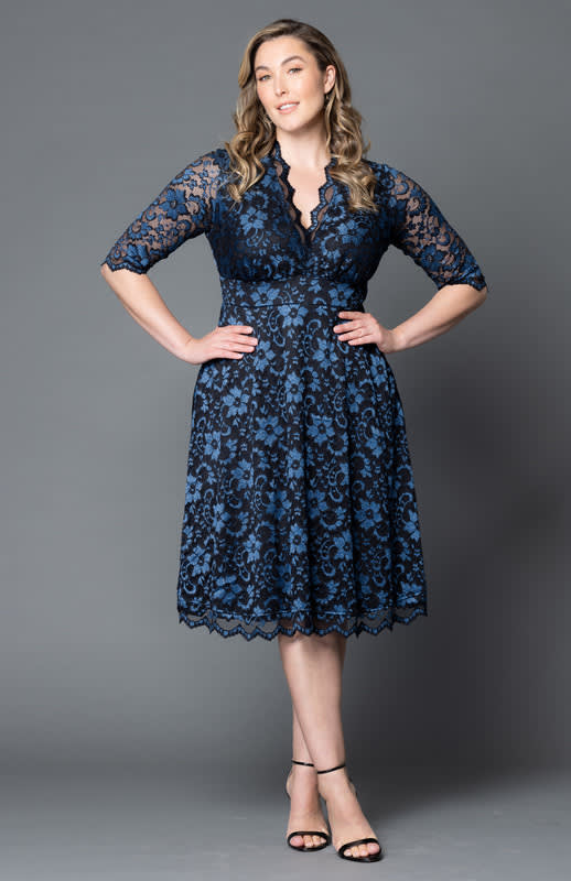 Kiyonna Mon Cherie Floral Lace Cocktail Dress Plus Size Penningtons