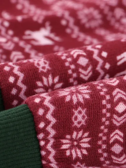 Agnes Orinda - Long Sleeve Xmas Pattern Knit Blouse