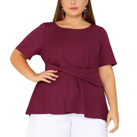 Agnes Orinda - Twisted Knot Front Summer Tee Top