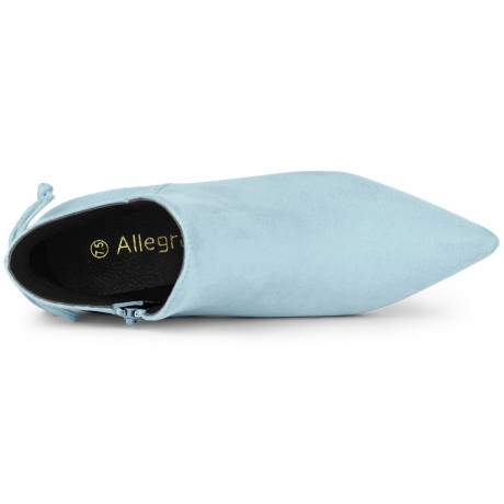 Allegra K- Pointed Toe Kitten Heel Ankle Boots