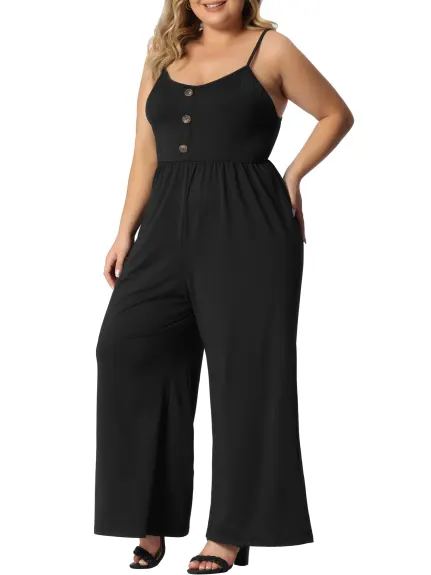 Agnes Orinda - Camisole Rompers Jumpsuit with Pockets