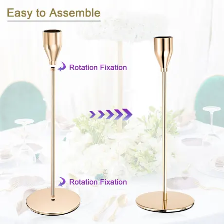 Cheibear- Candlestick Taper Candle Holder Table Decor 3pcs