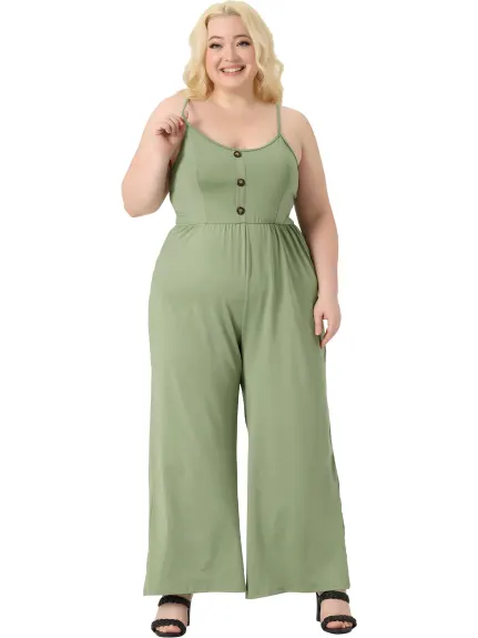 Agnes Orinda - Camisole Rompers Jumpsuit with Pockets