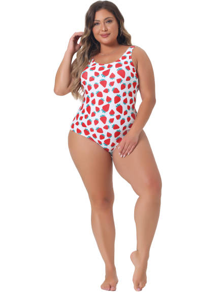 Agnes Orinda - Strawberry Pattern Cute One Piece Swimwear