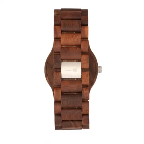 Earth Wood - Bonsai Bracelet Watch w/Day/Date - Red