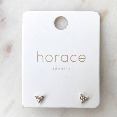 Horace Jewelry - Small stud earrings with three zircons Infi