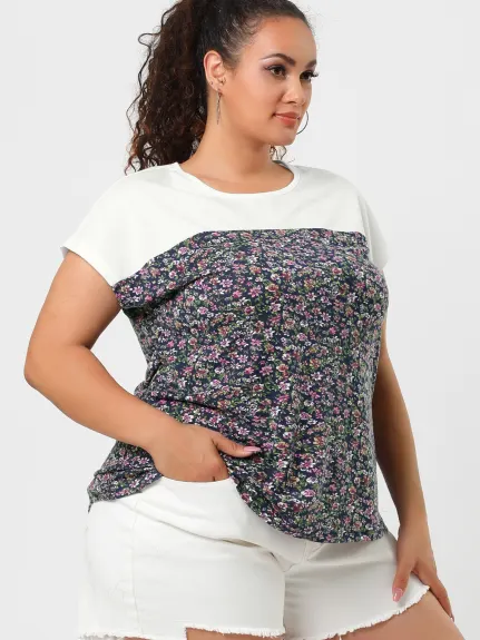 Agnes Orinda - Dolman Sleeve Summer Floral T Shirt