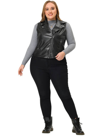 Agnes Orinda - Fashion PU Outerwear Zip UP Crop Jacket
