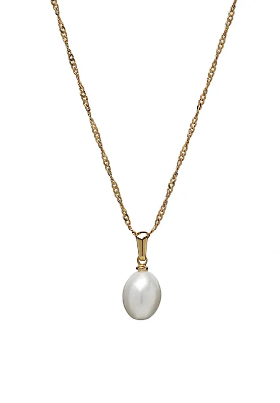 Goldtone & Imitation Pearl Pendant Necklace - Don't AsK
