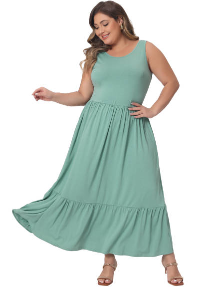 Agnes Orinda - Basic Flowy Summer Maxi Dress with Pockets