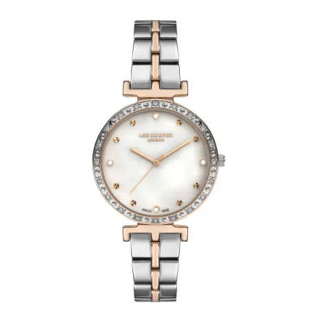 LEE COOPER-Women's Rose Gold 35mm  watch w/White Dial