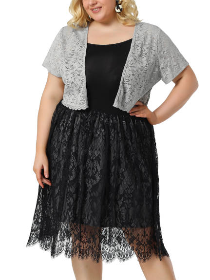 Agnes Orinda - Lace Hollow Out Cropped Cardigans