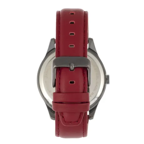 Simplify - Montre à bracelet en cuir série 6600 - Marron/Noir