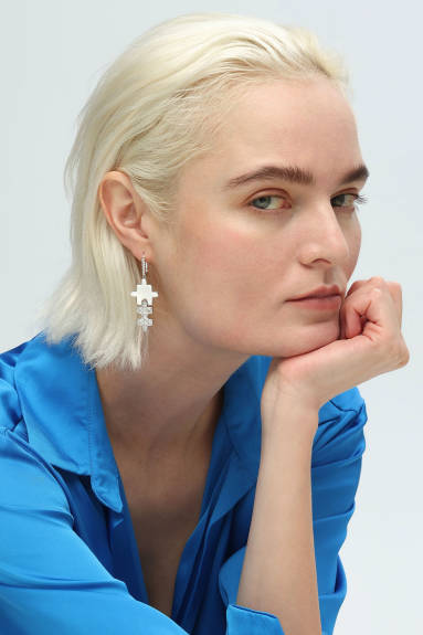 Classicharms-Jigsaw Puzzle Drop Earrings