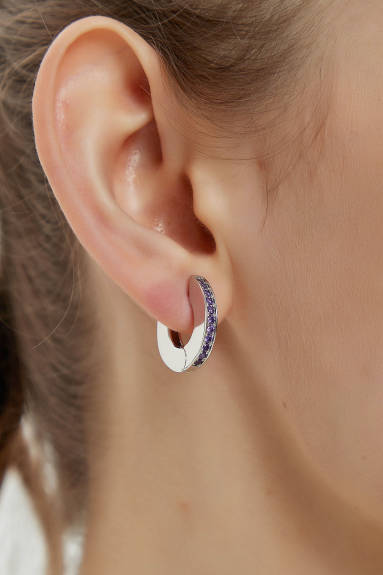 Classicharms-Boucles d'oreilles cerceau en zircone