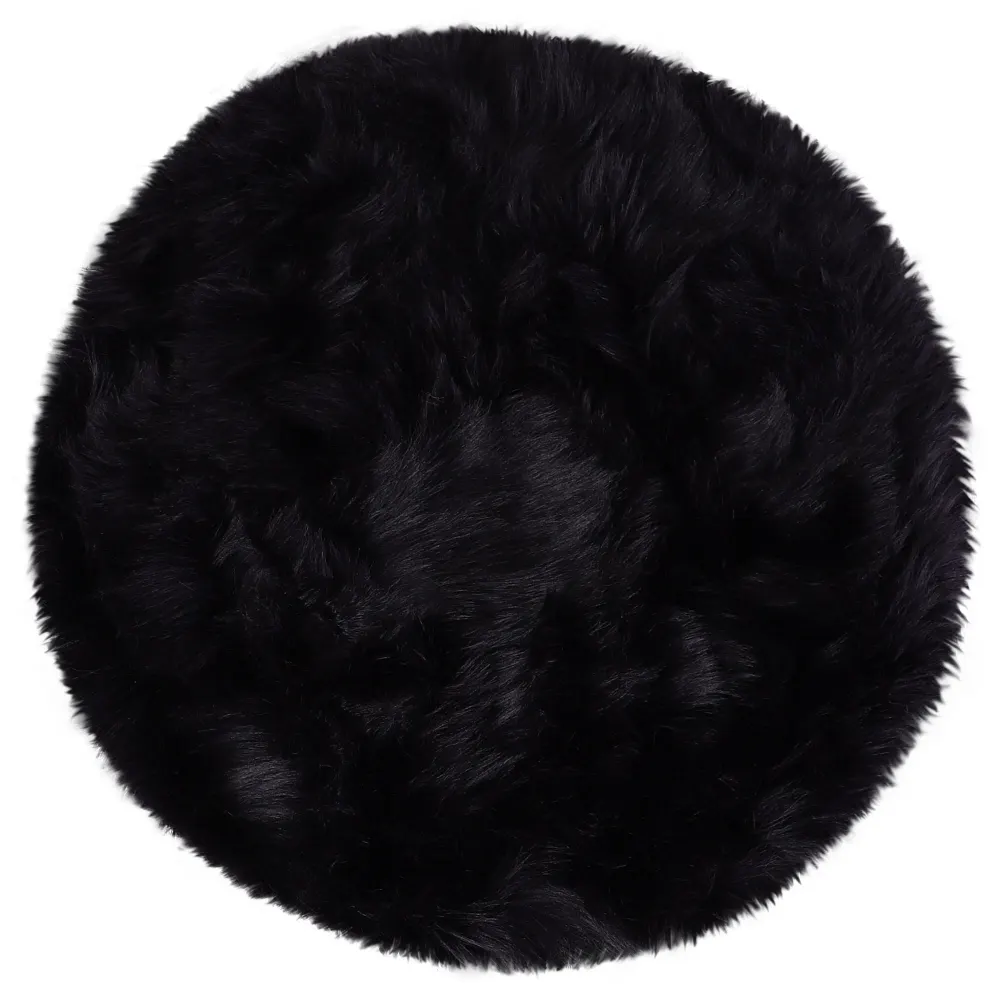 PiccoCasa- Faux Fur Round Fluffy Area Rugs 2 x 2 Feet