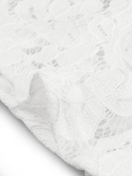 Agnes Orinda - Short Sleeve Floral  Lace Crop Cardigan