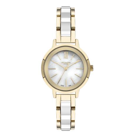 LEE COOPER-Women's Yellow Gold 34mm  watch w/White Dial