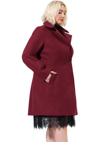 Agnes Orinda - Manteau d'hiver long à taille cintrée pour vêtements d'extérieur