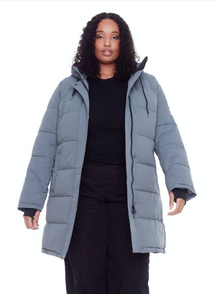 Alpine North - AULAVIK PLUS | Parka Mi-Long à Capuche et Duvet Vegan Recyclé pour Femme taille large