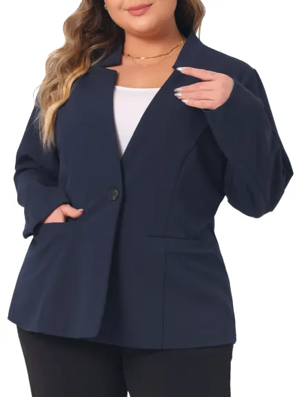 Agnes Orinda - Button Long Sleeve Suit Blazers