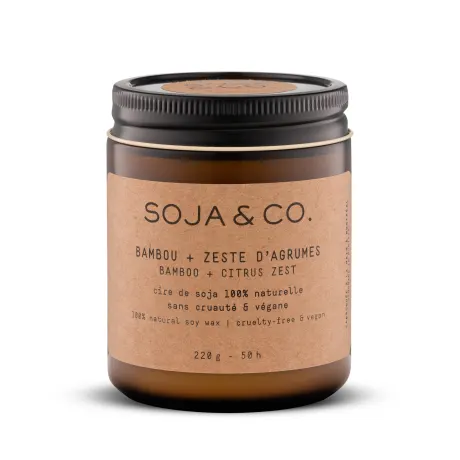 SOJA&CO. Soy Wax Candle — Bamboo + Citrus Zest 8oz