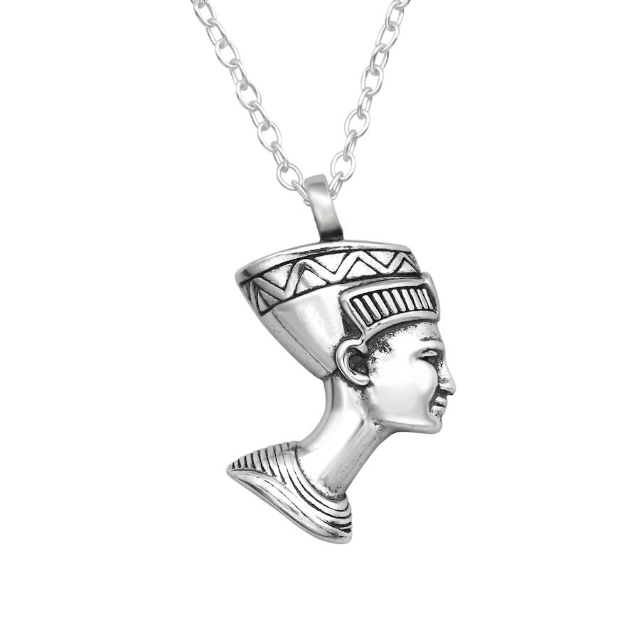 Sterling Silver Dainty Nefertiti Pendant Necklace Ag Sterling