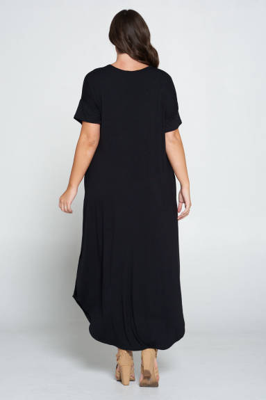 Short Sleeve Pocket Maxi Dress - L I V D