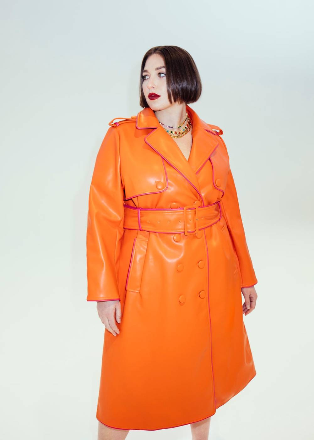 Hilary MacMillan Faux Leather Belted Trench Coat Penningtons
