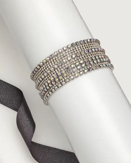Bracelet à plusieurs rangs de cristaux étincelants en cupchain pour mariages et bals de promo - callura