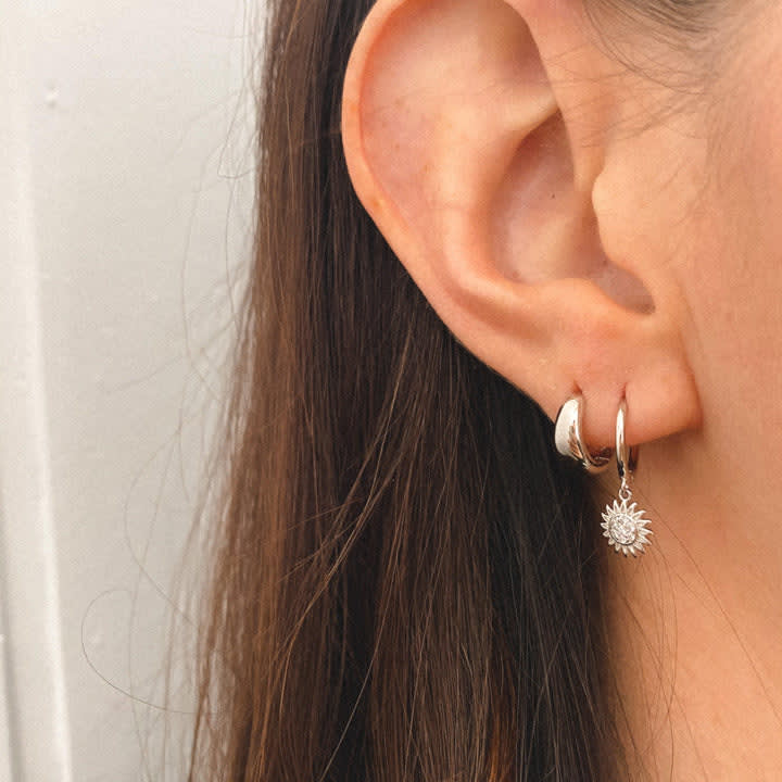 Sunflower hoop earrings hotsell