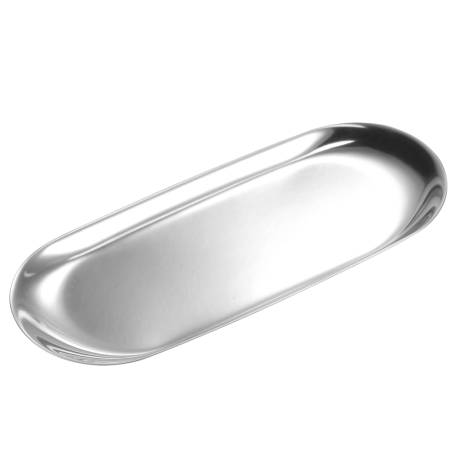 Cheibear - Décor d’assiette ovale en acier inoxydable de 9 pouces