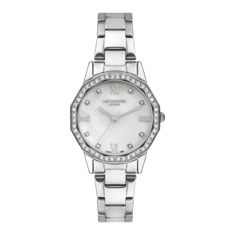 LEE COOPER-Women's Silver 32mm  watch w/White Dial