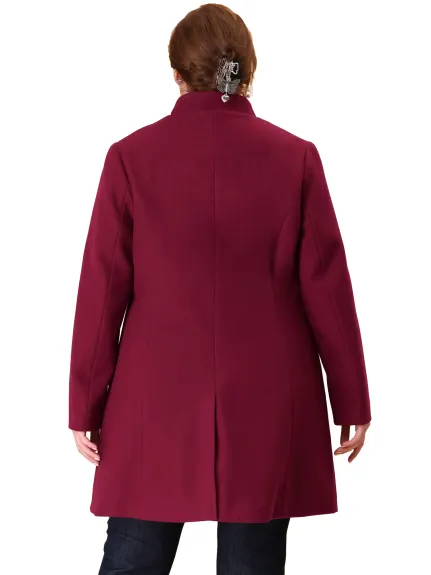 Agnes Orinda - Long Elegant Stand Collar Coat