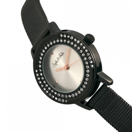 Sophie and Freda - Cambridge Bracelet Watch w/Swarovski Crystals - Black