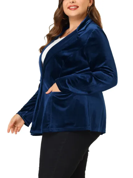 Agnes Orinda - Velvet Fashion Peplum Jacket Blazer