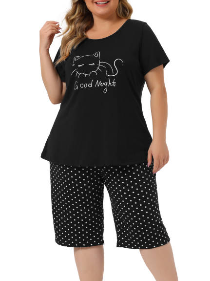 Agnes Orinda - Cute Print Tops and Pants Summer Pajama Sets