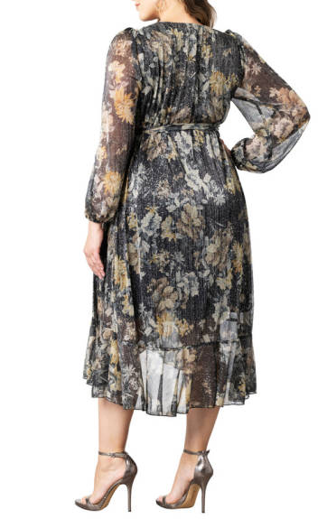 Kiyonna Clara Sparkling Long Sleeve Wrap Dress (Plus Size)