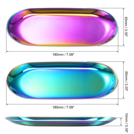 Cheibear- Holographic Rainbow Color Decor Plate 3pcs