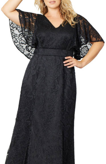 Kiyonna Duchess Lace Evening Gown (Plus Size)